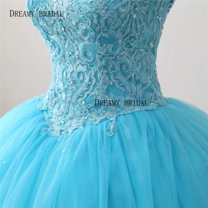 Bridal Quinceanera Dress Ball Gown Sweety Blue Halter Vestidos de 15 Anos Beaded Debutante Longo Kep Hole Back Princesa