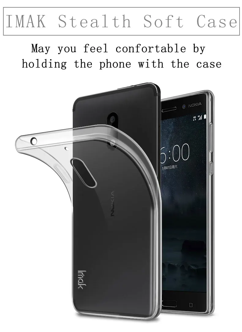 IMAK Ultra Thin Soft TPU Case For Nokia 6 Transparent Back Cover Skin for Nokia6 Silicone Cases  (1)