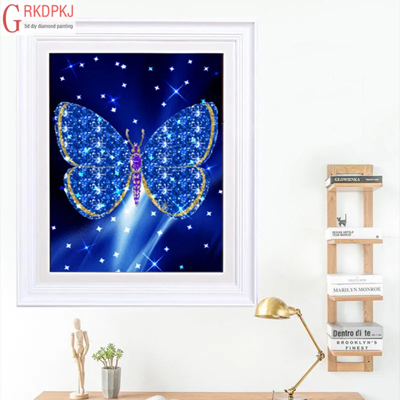 

Butterfly mural DIY diamond painting full square round diamond embroidery inlaid art fashion crafts gift party home decoration
