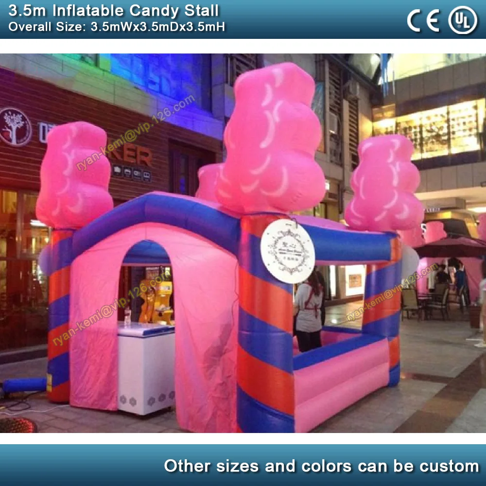 3.5m inflatable candy stall carnival inflatable popcorn station bar portable inflatable sweet booth cabin outdoor events tent 3