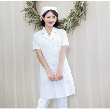 

Nurse clothing uniform summer short-sleeved women's suit white coat slim body salon uniforms long-sleeved winter wear doctor