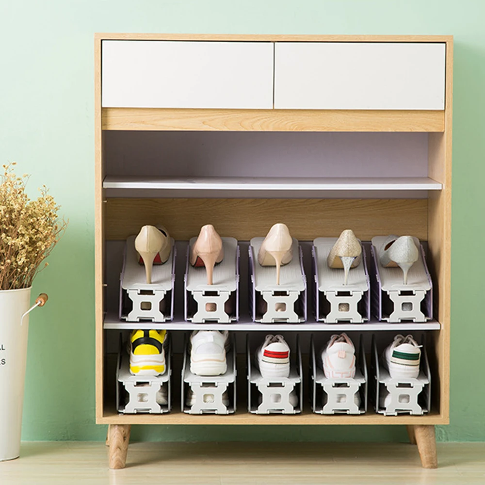 Двухцветный прочный регулируемый органайзер для обуви, слот для поддержки обуви, компактный шкаф, шкаф стенд, стеллаж для хранения обуви