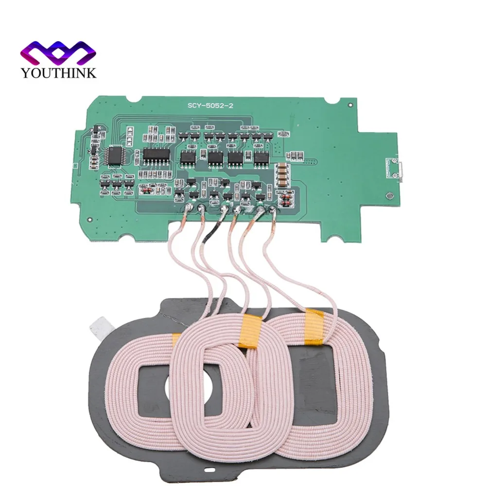 Qi модуль беспроводного зарядного устройства передатчик 5 Вт PCBA DIY 3 катушки