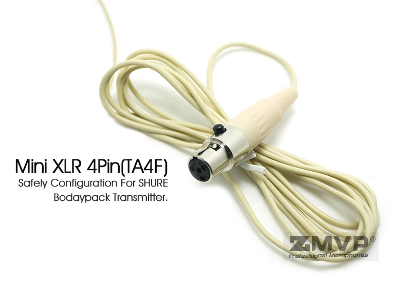 Профессиональный 4pin XLR TA4F гарнитура головной кардиоидный Конденсор микрофон для Shure Беспроводной нательный передатчик входной разъем