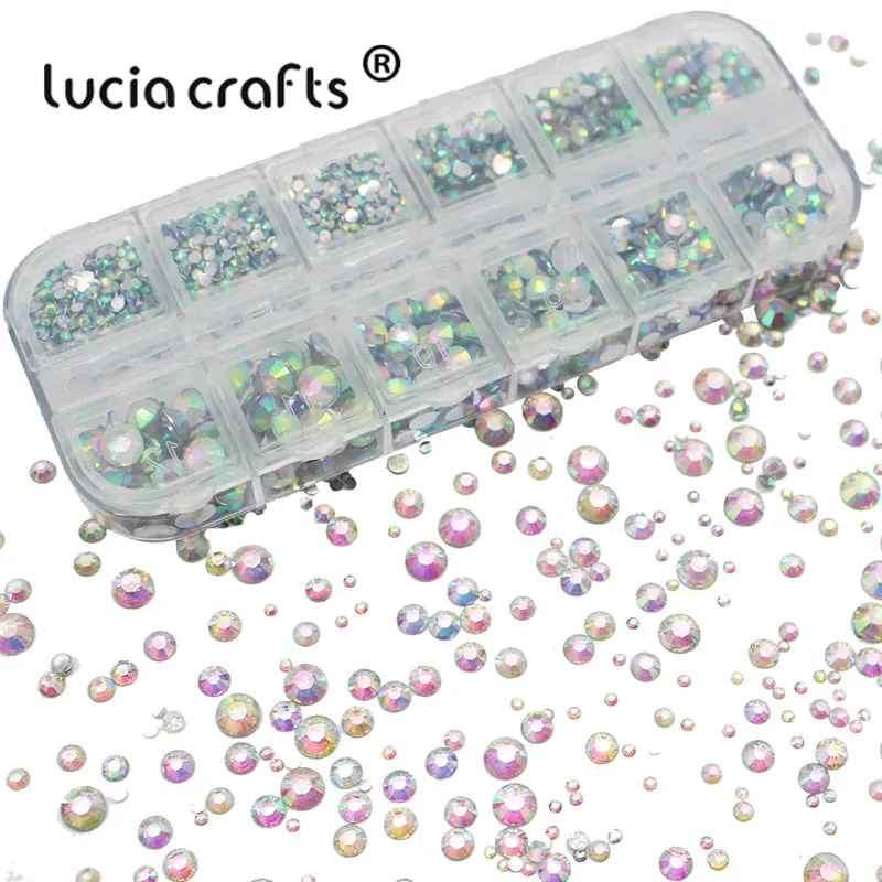 

1Box(approx 2400pcs) 2/3/4/5/6mm Glue On Rhinestones FlatBack Crystal For Nails Art Decoration Garment Non Hotfix Bead Gem F1012