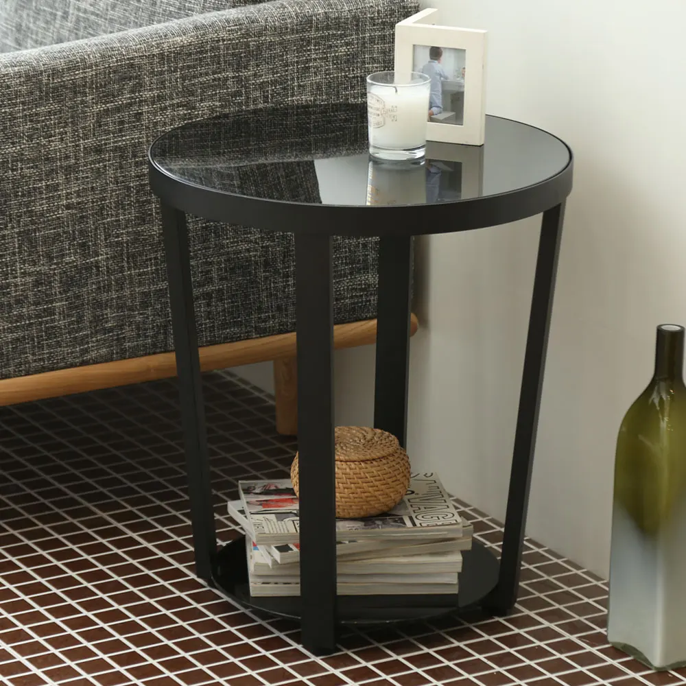 Round Glass Top End Living Room Coffee Table Coffee Tables Living Room Furniture Sofa Tables