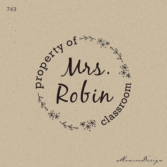 custom teacher stamps personalized rubber stamp property of 2 x2