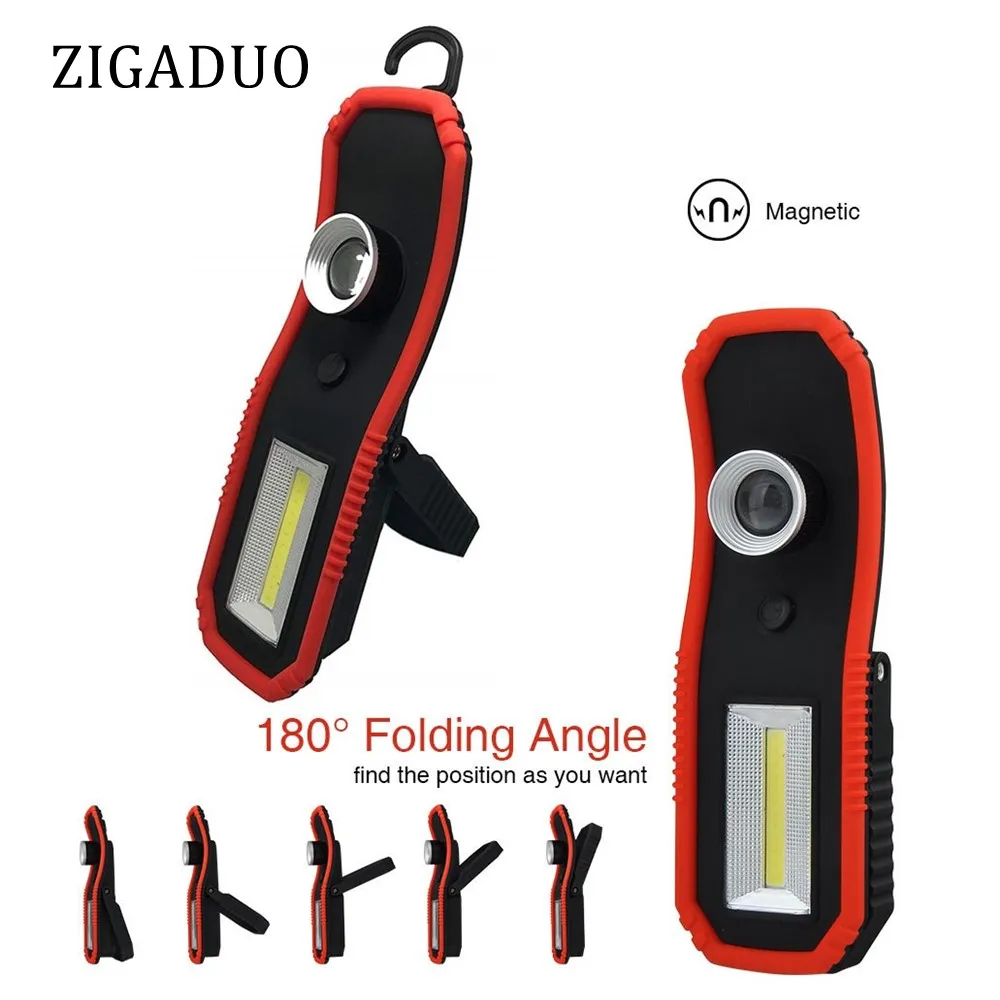 

Ultra Bright XPE LED & COB LED Work Lights Flashlight Inspection Lamp Hands-free Magnetic Stand & Swivel Hook AA Battery Powered