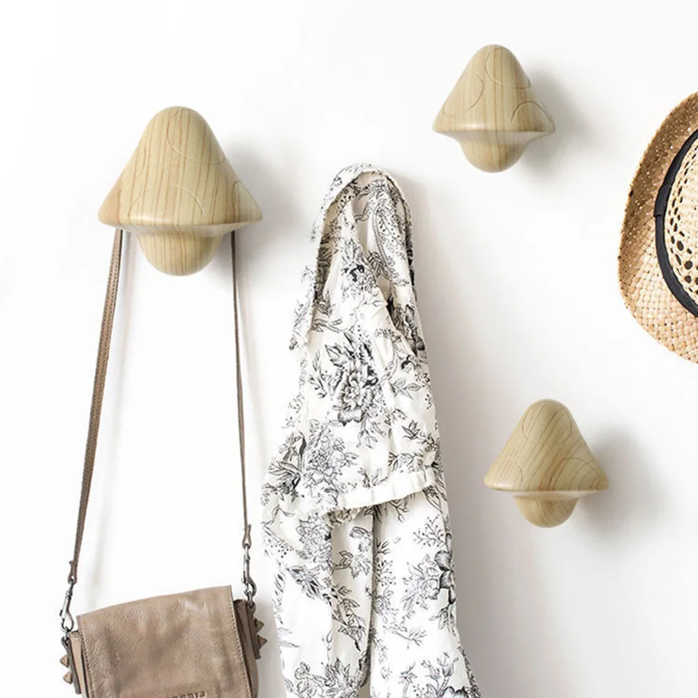 Buy Bedroom Clothes Hooks Storage Rack Mushroom Resin Hook wall Home Furnishing