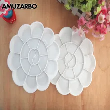 Форма цветка пластиковая палитра для рисования Kawaii студентов граффити гуашь Палитра для акварели товары для рукоделия инструменты для рисования 18 ячеек