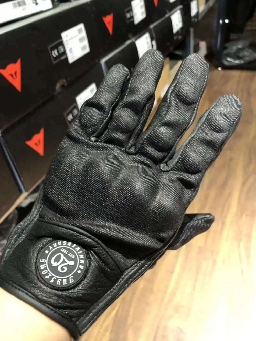FUYILONG DENIM Leather Protect Gloves Black 1
