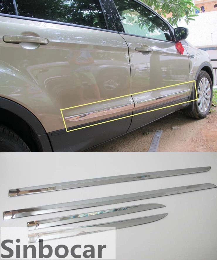 

ABS Chrome Door Side Body Molding Cover Trim For Ford Escape Kuga 2013 2014 2015 2016 2017 2018 Free Shipping