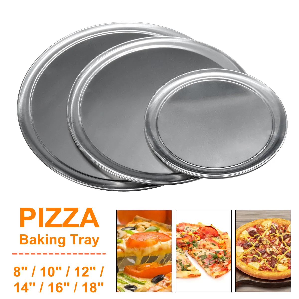 8/10/12/14/16/18 inch Pizza Baking Tray Non Stick Aluminum Pancake Pizza Screen Baking Tray Metal Bakeware Kitchen Baking Tools 8/10/12/14/16/18 inch Pizza Baking Tray Non Stick Aluminum Pancake Pizza Screen Baking Tray Metal Bakeware Kitchen Baking Tools