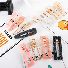 Модные женские акриловые полые геометрические прямоугольные заколки для волос, фольга, шпильки с блестками, заколки, инструменты для укладки волос, аксессуары