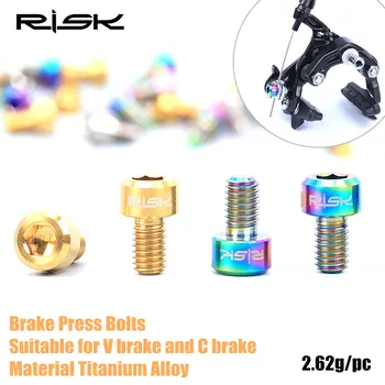 

2pcs M6x10mm V Brake Bolt for Road Bicycle Titanium Alloy MTB Bike Clamp Clip Press Bolts Screws