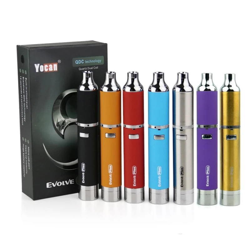 Yocan Evolve Plus Dab Wax Vape ручка комплект 1100 мАч батарея с кварцевой двойной катушкой электронная сигарета сухой травы КОНЦЕНТРАТ ИСПАРИТЕЛЬ