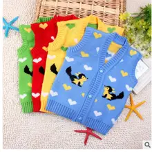 Поколение весенне-осенней детской одежды Детская шерстяная жилетка хлопковая трикотажная одежда для мальчиков и женщин