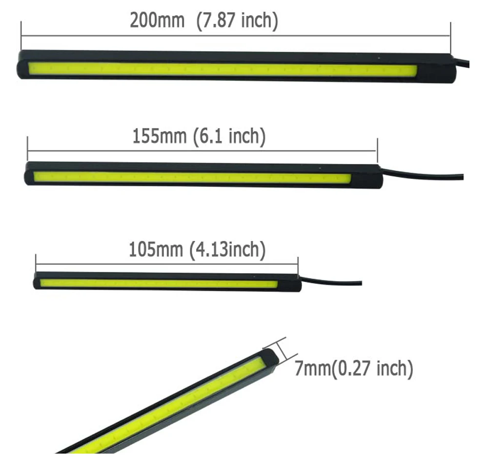 AICARKAS Автомобильная DRL противотуманная полоска дневная ходовая лампа COB Белый Ультра тонкий светодиодный противотуманная панель для парковки Водонепроницаемая 12 В 10 см 15 см 20 см