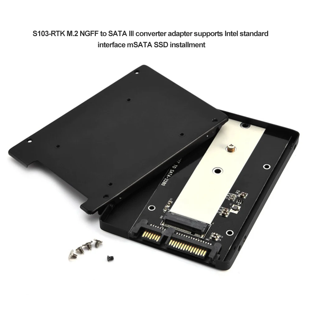 Адаптер конвертер S103 RTK M.2 NGFF в SATA III 2242 дюйма алюминиевый сплав корпус SSD для