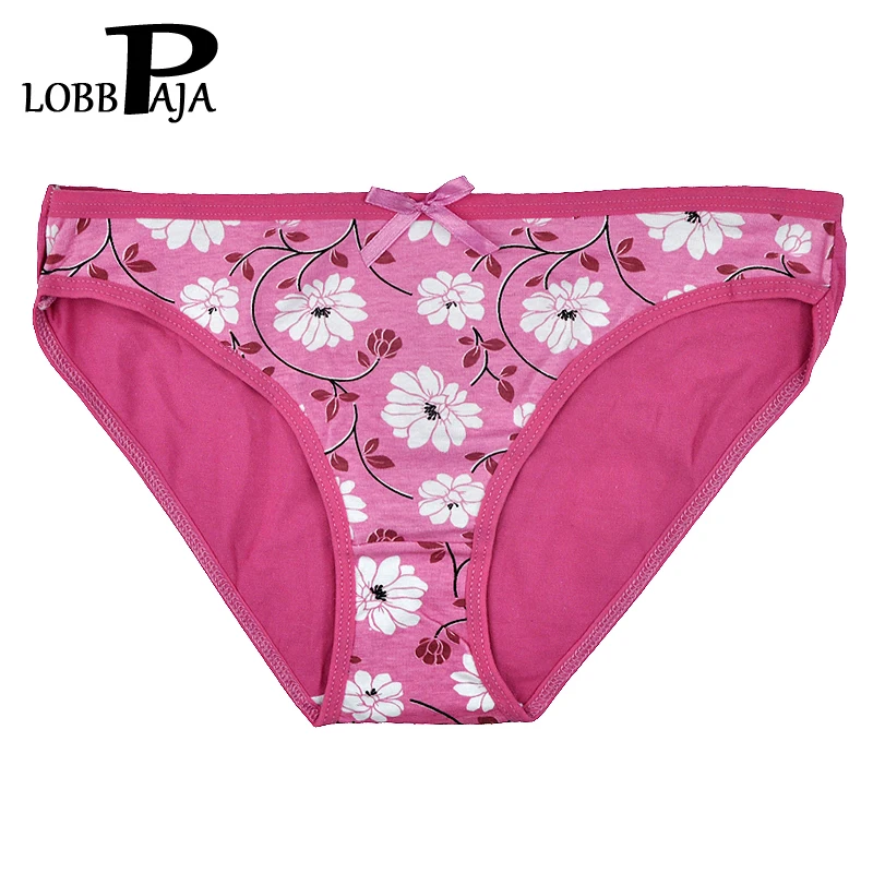LOBBPAJA 5 pcs/Lot Woman Underwear Cotton Floral Print Low Rise Briefs Ladies Knickers Panties Lingerie Intimates for Women