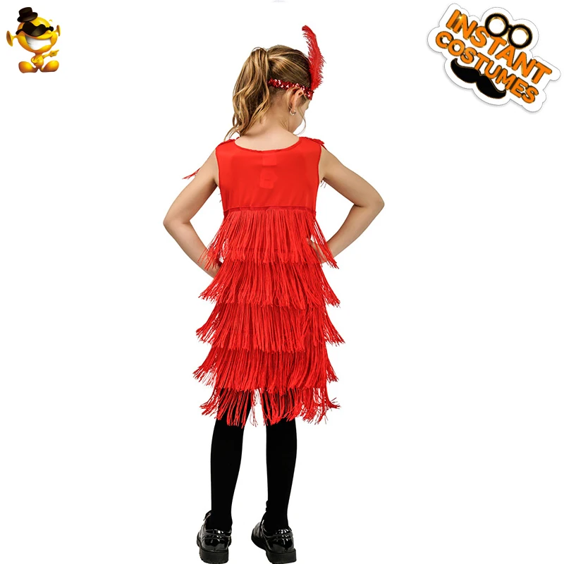 Детское модное платье с оборками для девочек, костюм на Хэллоуин и карнавальные костюмы