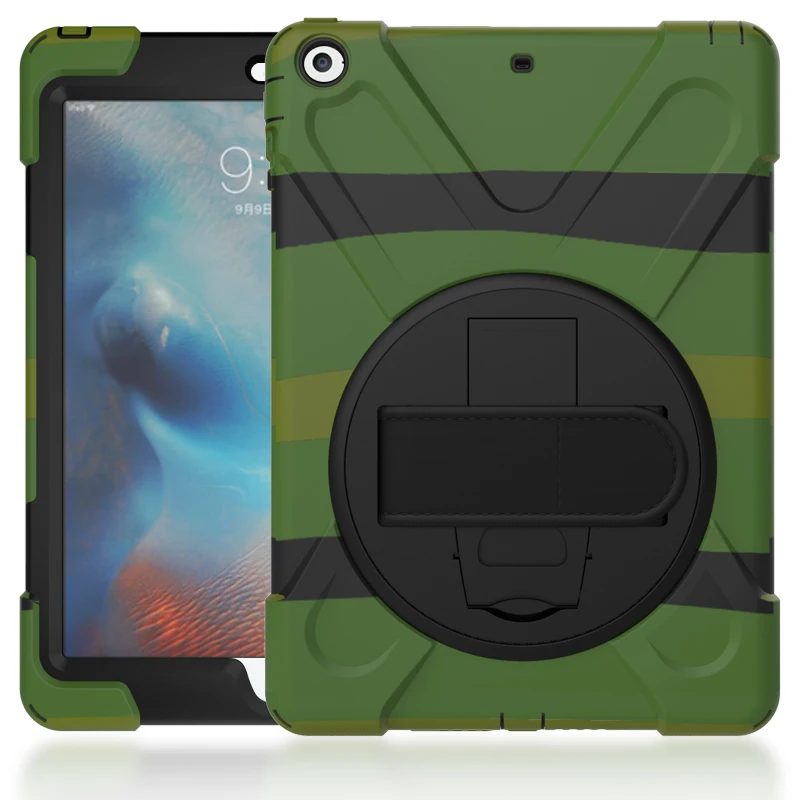 Чехол для Apple iPad Air 1 2013 release A1474 A1475 A1476 shell, ZAIWJ Safe Kids Armor на Мягкий противоударный силиконовый+ жесткий чехол