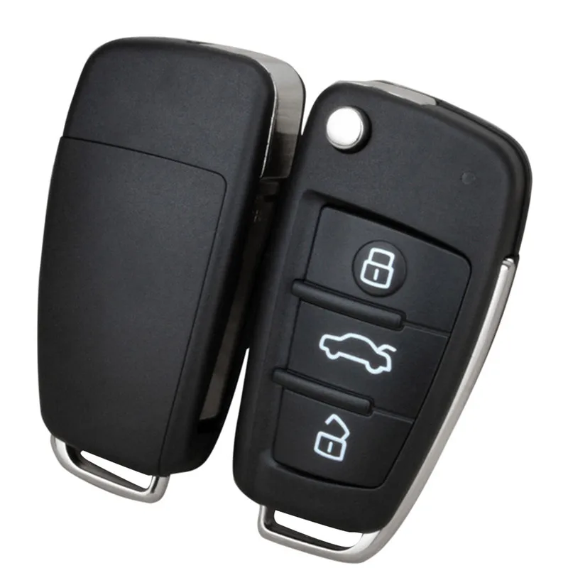 

Newest 3 Buttons Folding Car Remote Cover Clamp Key Case Shell for Audi A6L A4L Q7 Replacement Folding Car Key Shell