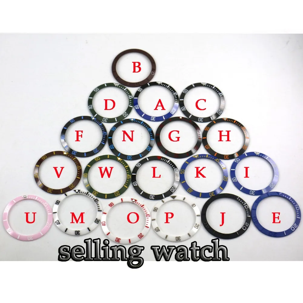 38mm Red Black Blue Green Ceramic bezel insert for 40mm submariner automatic men's watch (Please note U O Z is not in stock )
