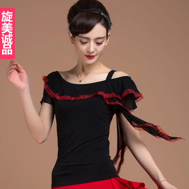 Топ женский с коротким рукавом для латиноамериканских танцев yb0311|latin dance clothes|dance
