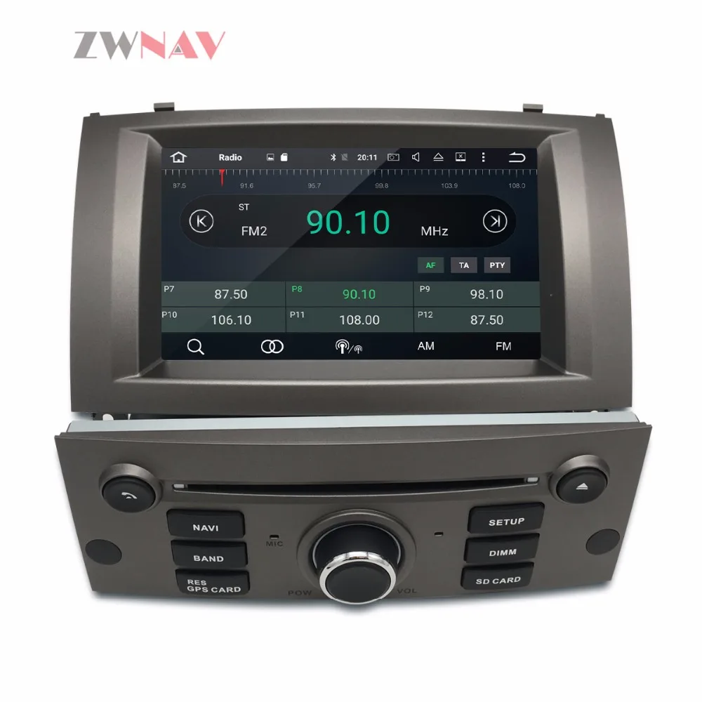 Excellent Android 9.0 8 Core RAM 4GB ROM 32GB 2 Din Car GPS Navigation Radio Screen Android System For Peugeot 407 2004-2010 4