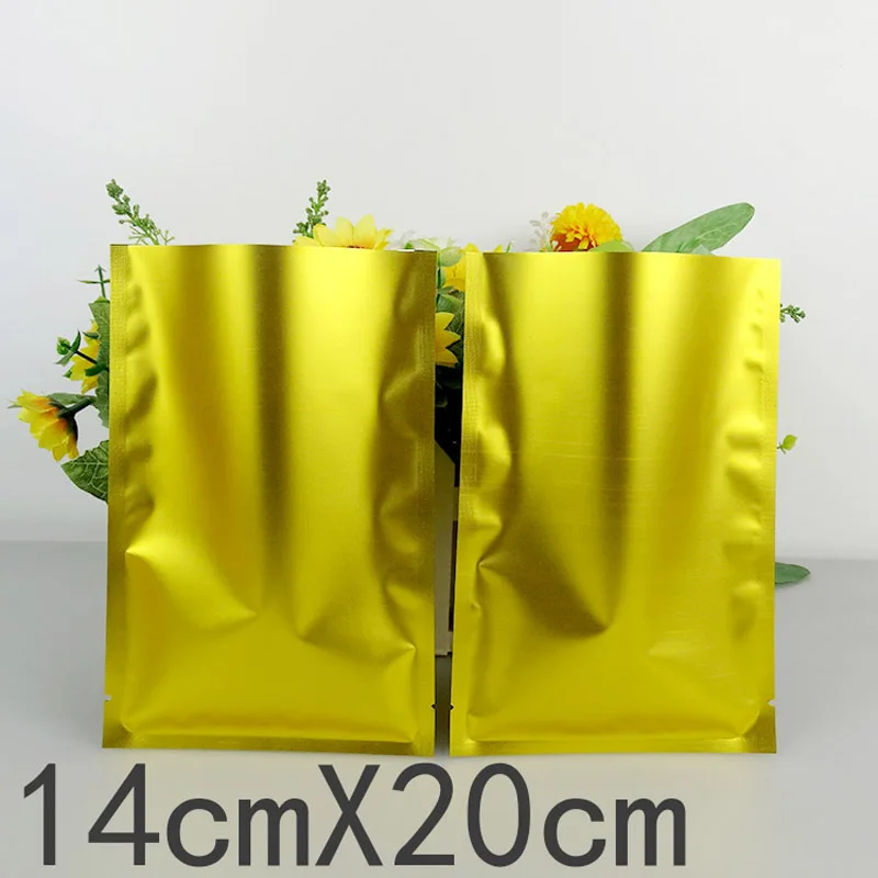 200pcs/lots 14cm*20cm*160micron High Quality Gold Plastic Bag Packing