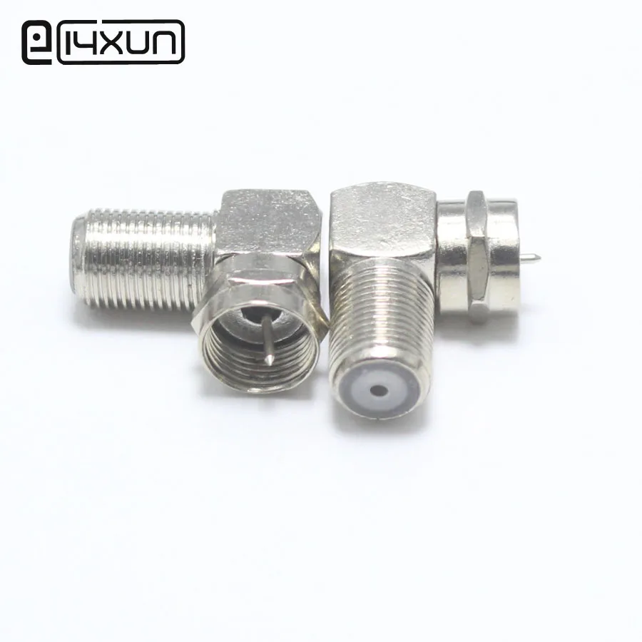 

2pcs F Head TV Male Plug to Female jack Closed-circuit Joint Plug Right Angle Antennas TV F Coaxial Plugs Adapter Connector