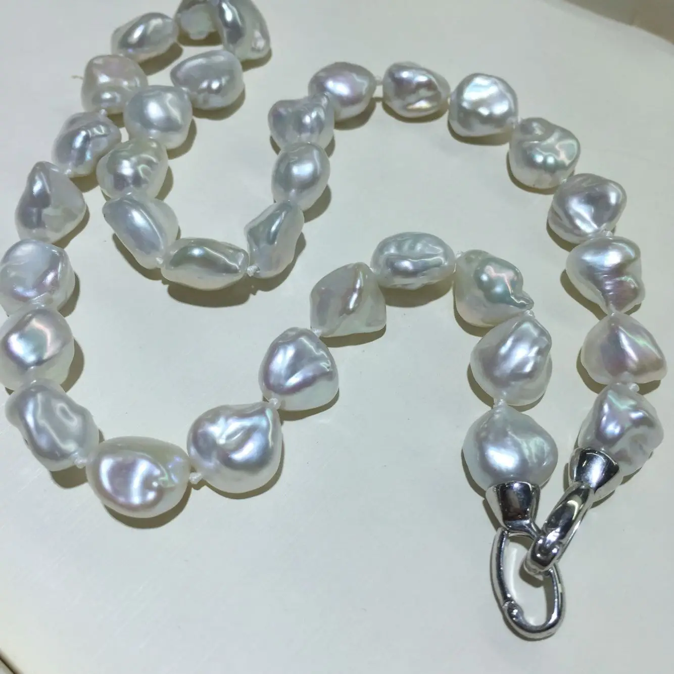 

10-11mm Baroque Pearl Necklace 45cm Keshi Pearl Choker With S925 Sterling Silver Clasp Customized Pearl Jewelry Women Gifts