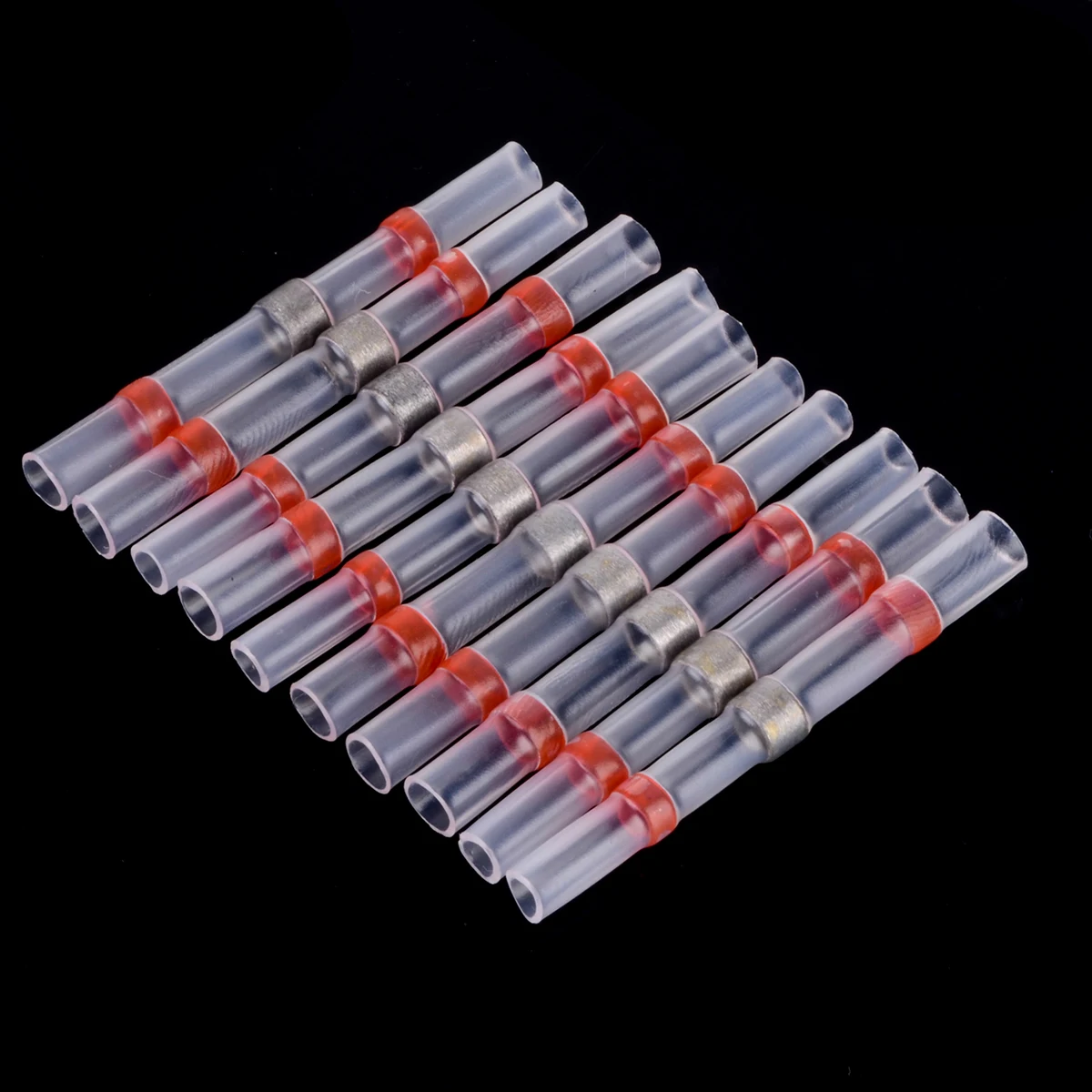 

10pcs Waterproof Heat Shrink Butt Wire Connector Red Solder Seal Terminal 0.5-1.0mm2 For Marine