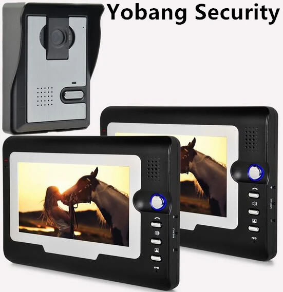Yobang Security freeship 7 inch door bell Monitor  Resolution Color Video Doorphone Waterproof Camera home Video intercom system