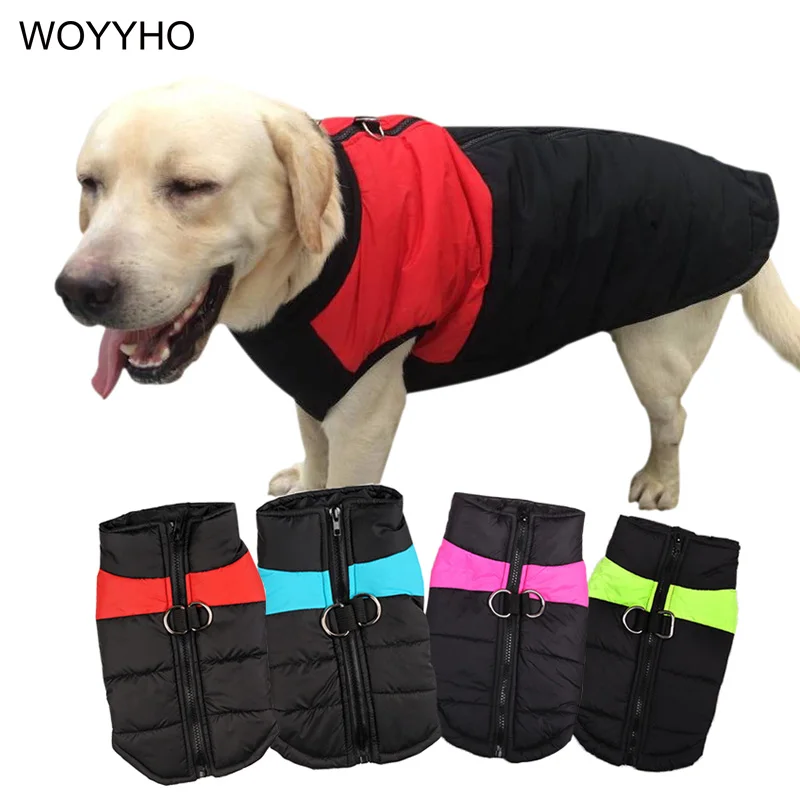 

S-5XL Winter Dog Clothes Waterproof Warm Zip-up Pet Padded Vest Jacket Coat Dogs Outfit Ropa Para Perros 4Colors