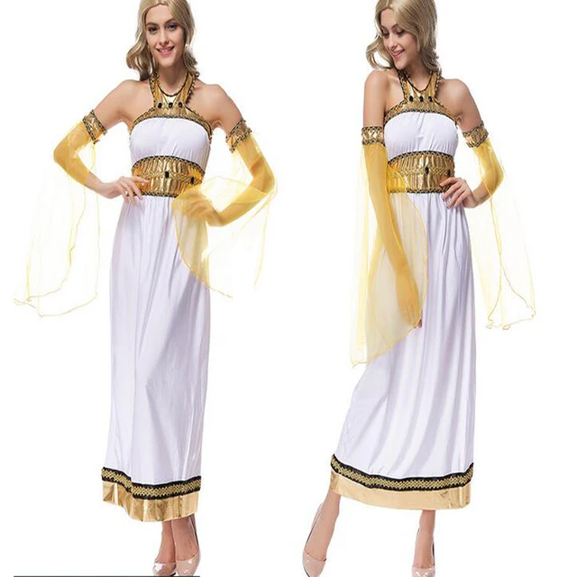 Gold and White Greek Dresses