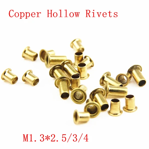 M3 Brass Tubular Rivets Vias Rivet Nuts Through Hole Rivets Hollow Grommets