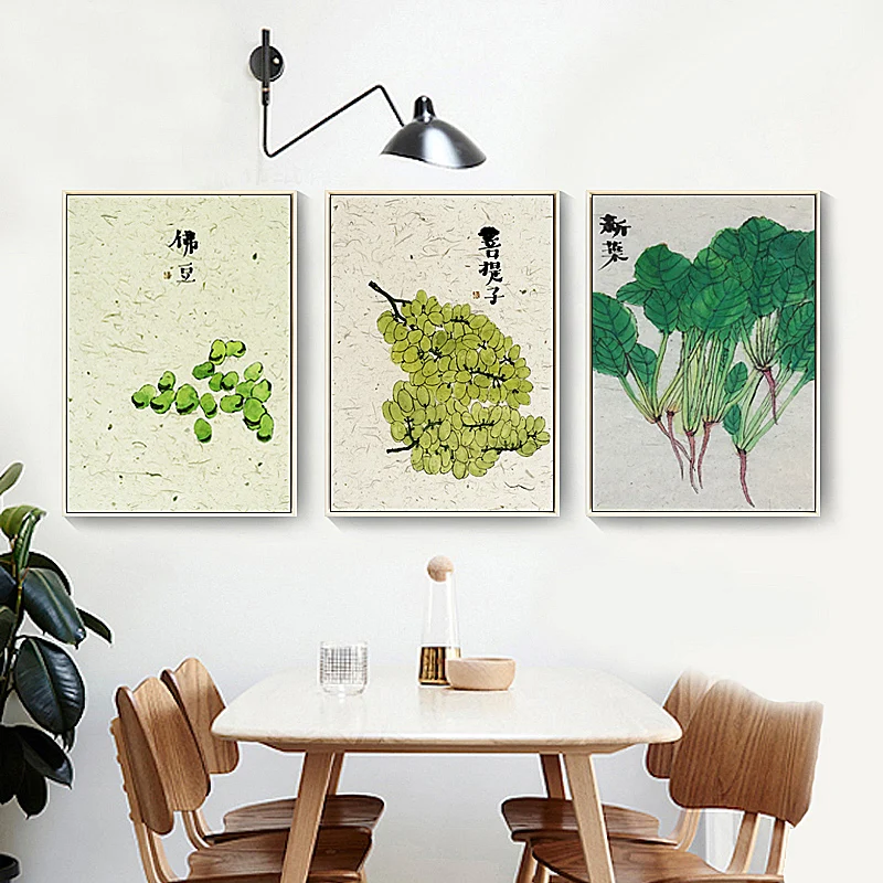 Food Crops Peasecod Green Leaves Plants Natural Scene Modern Decorative Canvas Paintings For Home Decoration