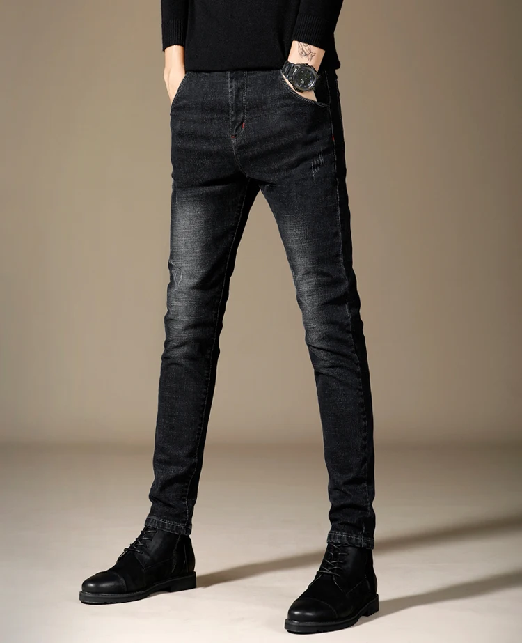 Spring New Men Jeans Black Classic Fashion Designer Denim Skinny Jeans Men's Casual High Quality Stretch Slim Fit Trousers