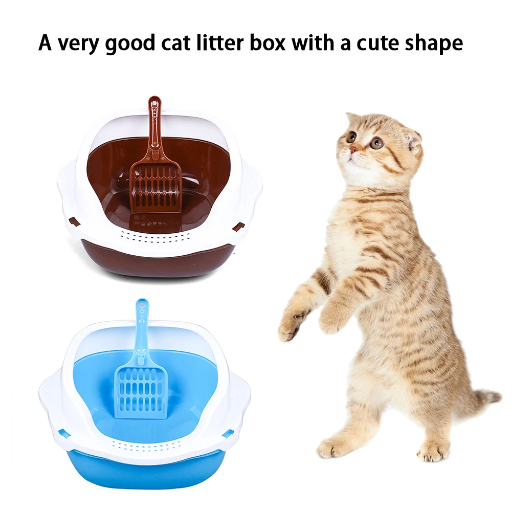 Кошачий помет полузакрытый кошачий ящик для мусора с лопатой кошачий Туалет подходит для кошек и маленьких собак