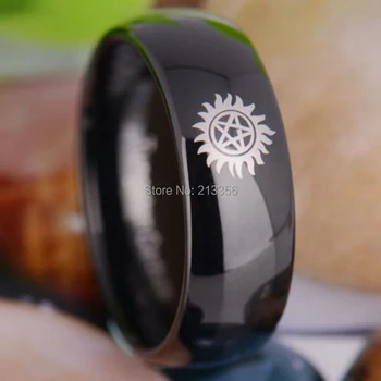 

Free Shipping!USA Hot Sales E&C TUNGSTEN LUXURY JEWELRY 8MM COMFORT FIT SUPERNATURAL BLACK DOME LORD MEN'S TUNGSTEN WEDDING RING