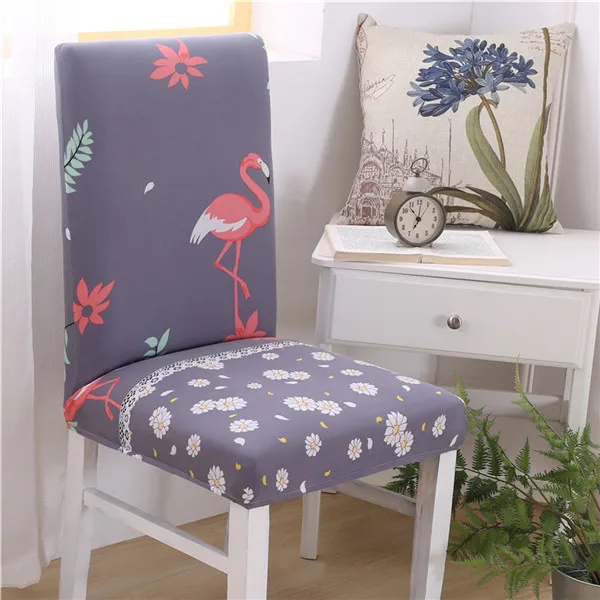 Спандекс эластичный чехол для обеденного стула с принтом современный Съемный Анти-грязный чехол для сидений на кухне эластичный чехол для кресла для банкета - Цвет: Color 12