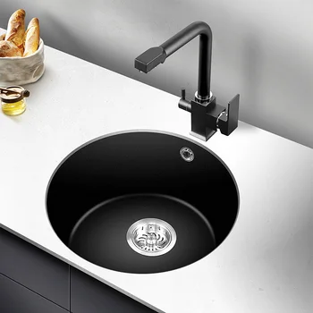 

Stone circle sink single trough kitchen sink table hand basin granite sink basin bottom basin LU4276
