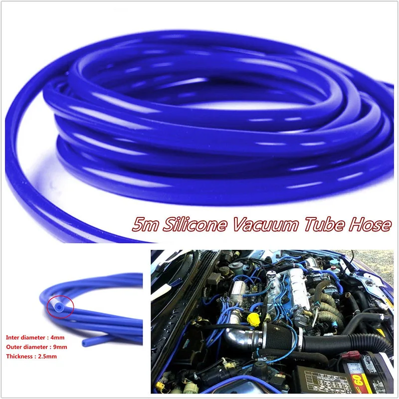 JX-LCLYL 16.4ft 5M Blue Universal 4mm Car Vehicle Silicone Tubing Vacuum Tube Hose Pipe