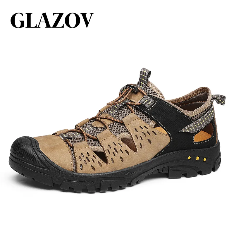 

GLAZOV Brand New Big Size 38-46 Summer Breathable Flats Shoes Mesh Men Casual Shoes For Comfortable Handmade Men's Shoes Sneaker