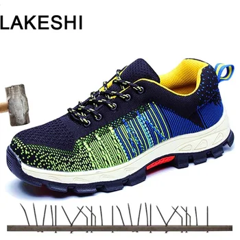 

Fashion Safety Shoes Men Steel Toe Work Shoes Breathable Anti-piercing Safety Boots Men's Work Safety Shoes For Men Sneakers
