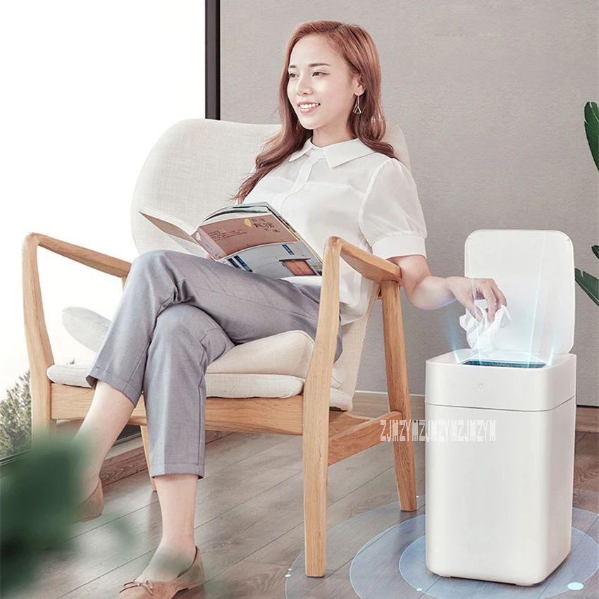 T-1 Intelligent Sensor Trash Can Bathroom Kitchen Smart Automatic Packaging Change Bag 15.5L Large Capacity | Дом и сад