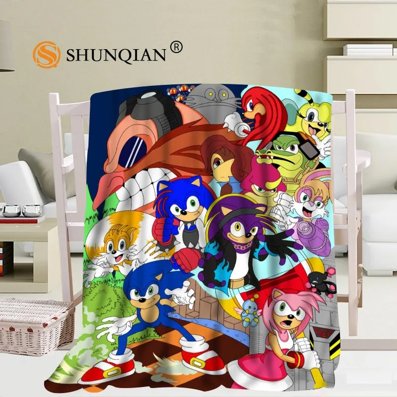 Оригинальные большие размеры Sonic The одеяла с изображением ежа для кроватей Falafel