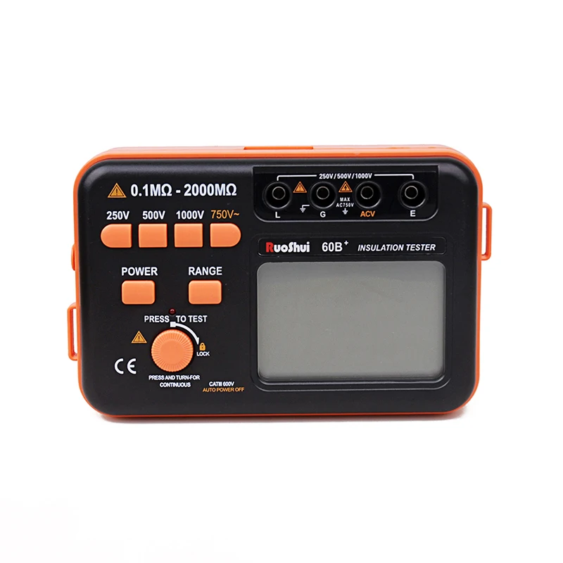 

RuoShui 60B+1000V GenuineInsulation Resistance Meter Ground Tester Megohmmeter Voltmeter w/LCD Backlight +Multimeter like VC60B+